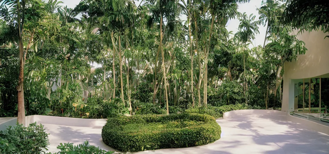 Prompt: palafito designed by frank gehry. outdoor landscaping designed by roberto burle marx. fujinon premista 1 9 - 4 5 mm t 2. 9. portra 8 0 0.