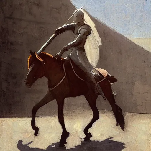 Prompt: medieval knight ridning a bycicle, 1 3 th century art, minimalist art, by jeremy lipking, digital art, sunlit