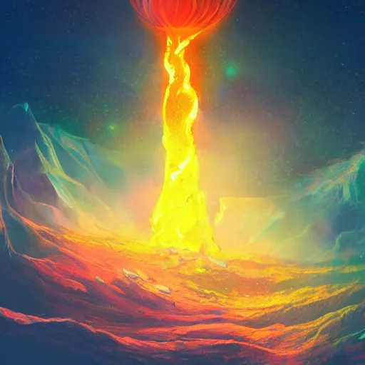 Image similar to a cosmic lava lamp, dynamic lighting, fantasy concept art, trending on art station, stunning visuals, creative, cinematic, ultra detailed