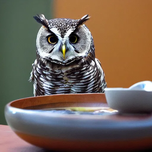 Image similar to owl smoking a bowl, photo