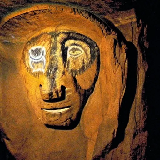 Image similar to shaman in a bear mask, chauvet cave art