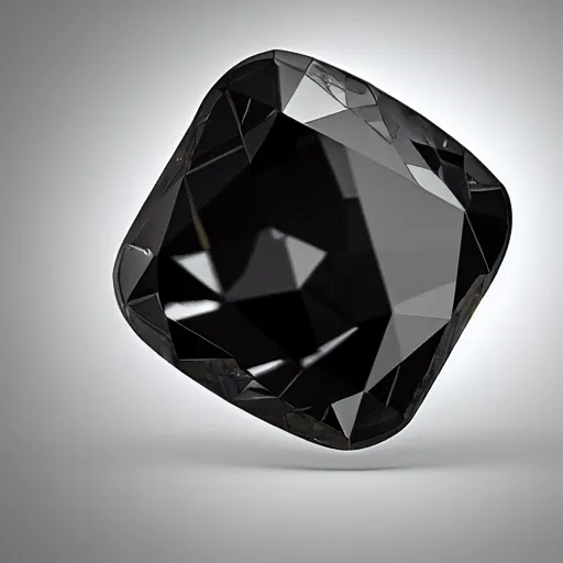 Image similar to An extremely realistic 3D render of an obsidian diamond, Dribbble 8k