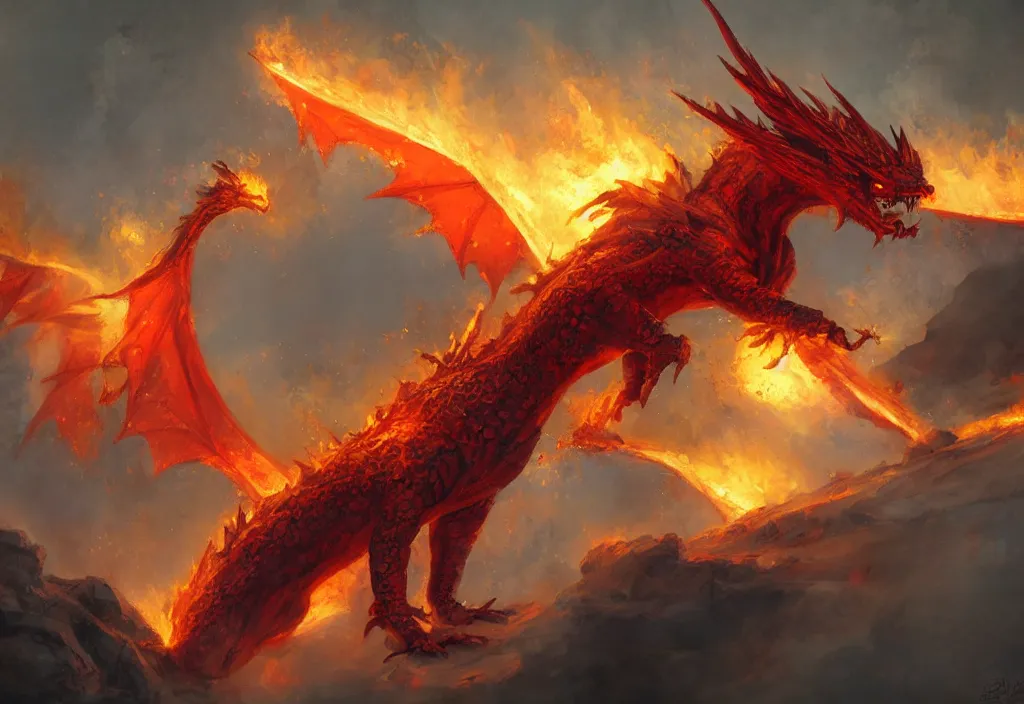 Image similar to a fire dragon by bayard wu,