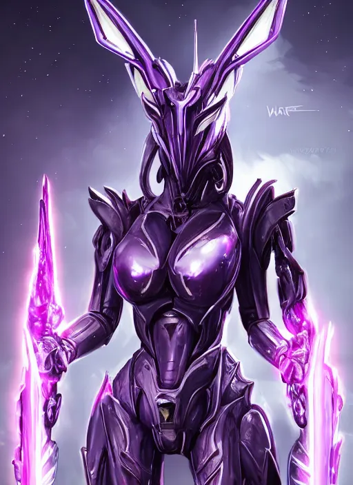 Image similar to cinematic full body, cosmic sized beautiful stunning giant robot mechan hot female dragon goddess, sharp sleek cyborg dragon head, sharp metal ears, smooth purple eyes, smooth fuschia skin, smooth silver armor, nebula, epic proportions, epic scale, macro furry, furry art, dragon art, goddess art, giantess art, warframe, warframe fanart, furaffinity, octane