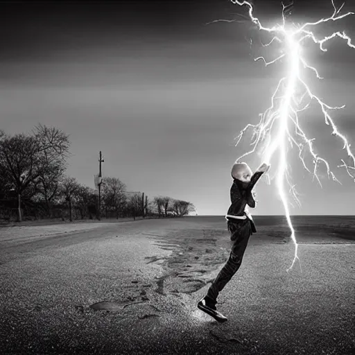 Image similar to killua lightning speed photography by david yarrow