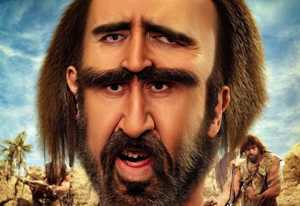 Image similar to nicholas cage as a caveman