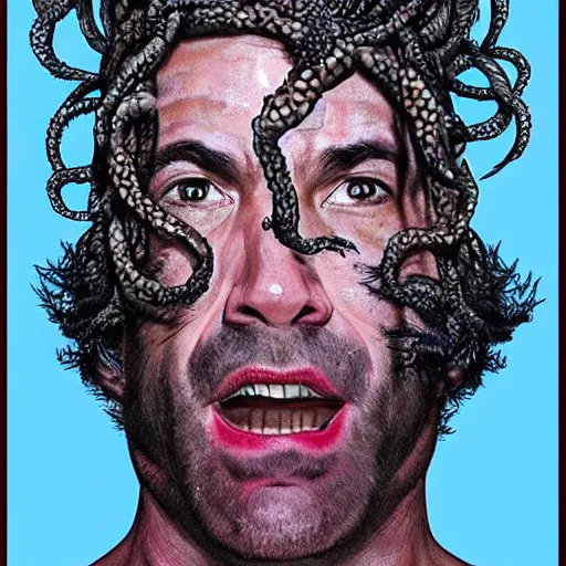 Image similar to joe rogan as medusa