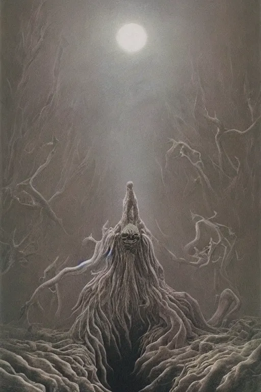 Image similar to zdzisław beksinski painting. nazgul and fellbeast