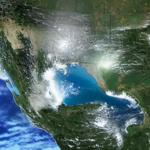 Image similar to a sattelite image of Florida drifting away from America,