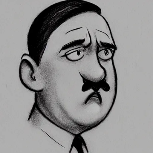 Prompt: milt kahl pencil sketch of adolf hitler