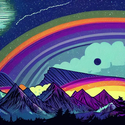 Prompt: rainbow Dan Mumford HD wallpaper