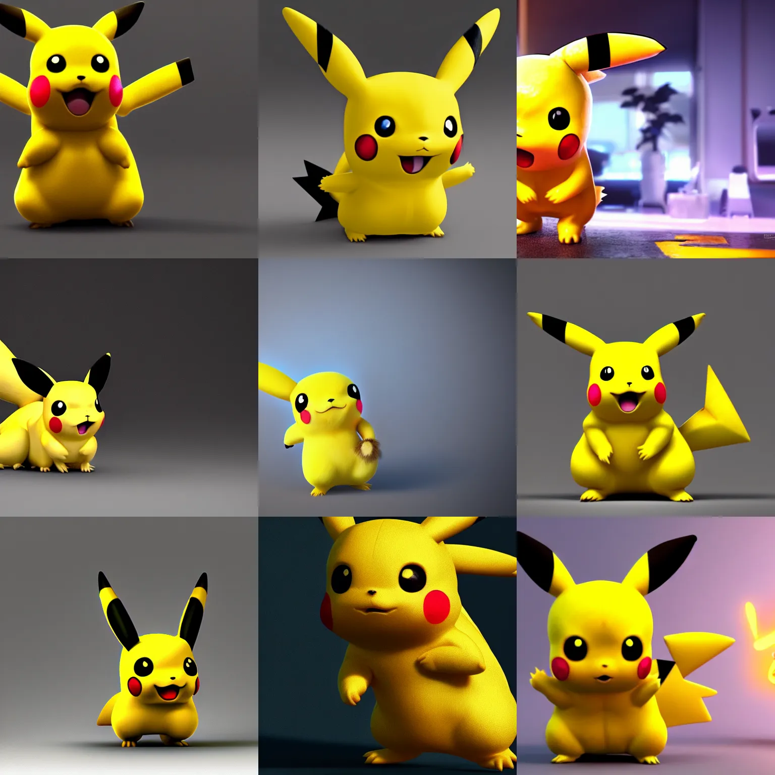 Prompt: a realistic cute pikachu, octane render, unreal engine, artstation, 8 k