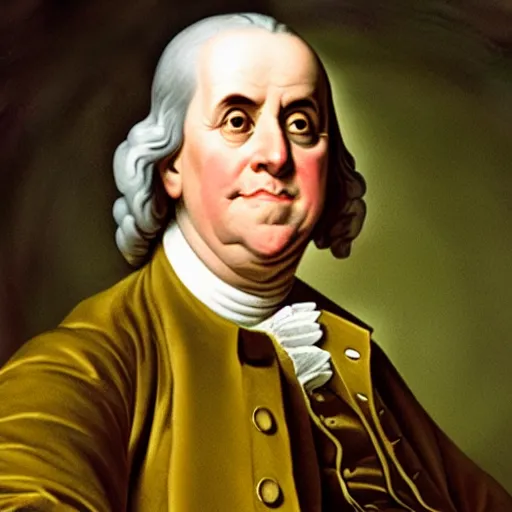 Prompt: Benjamin Franklin wearing drip