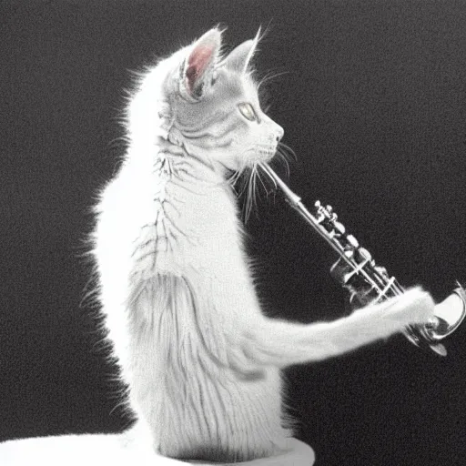 Image similar to cat performing careless whisper