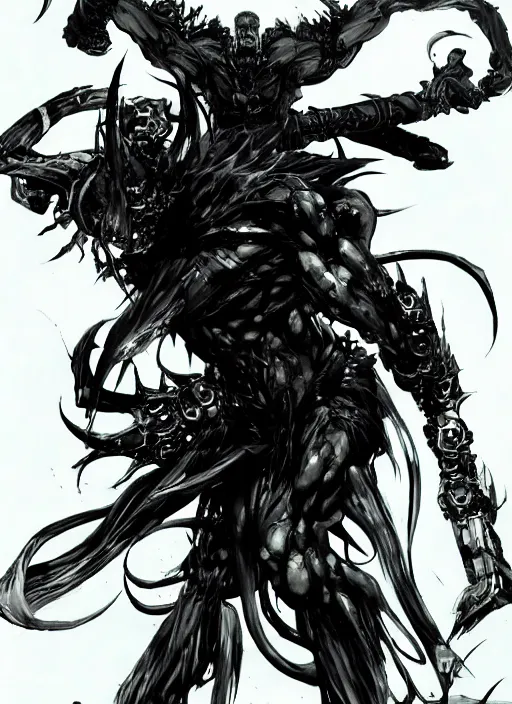 Prompt: Demon with many thousand eyes. In style of Yoji Shinkawa and Hyung-tae Kim, trending on ArtStation, dark fantasy, great composition, concept art, highly detailed.