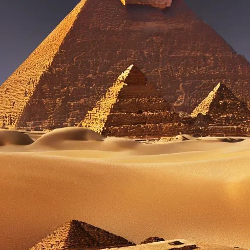 Image similar to pyramids of egypt, octane render, cgsociety, high detailed, 8 k, cinematic composition, detailed shading