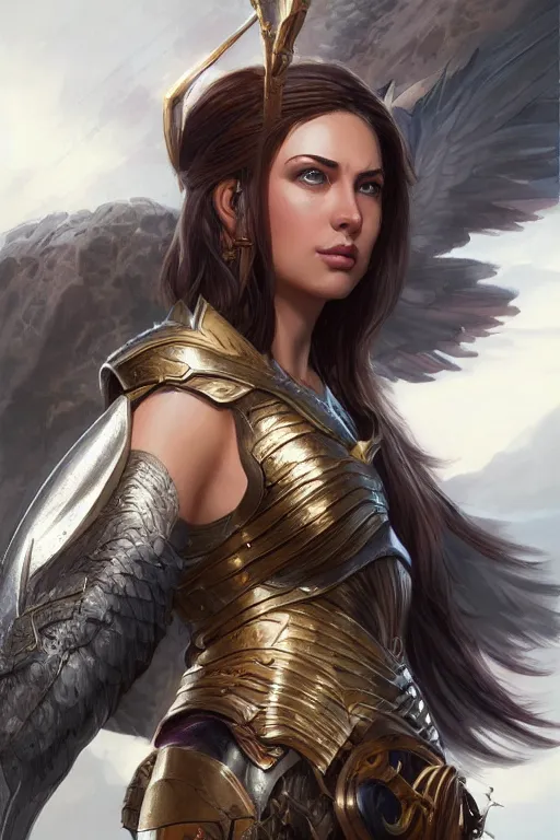 Image similar to amazon valkyrie athena, d & d, fantasy, portrait, highly detailed, headshot, digital painting, trending on artstation, concept art, sharp focus, illustration, art by artgerm and greg rutkowski and magali villeneuve