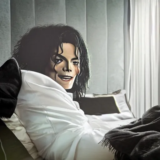 Image similar to Michael Jackson in bed. 8k. 4k. HD. UHD. Photo on 500px.