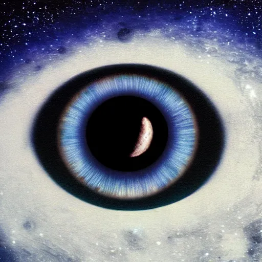Prompt: galactic eye of the moon