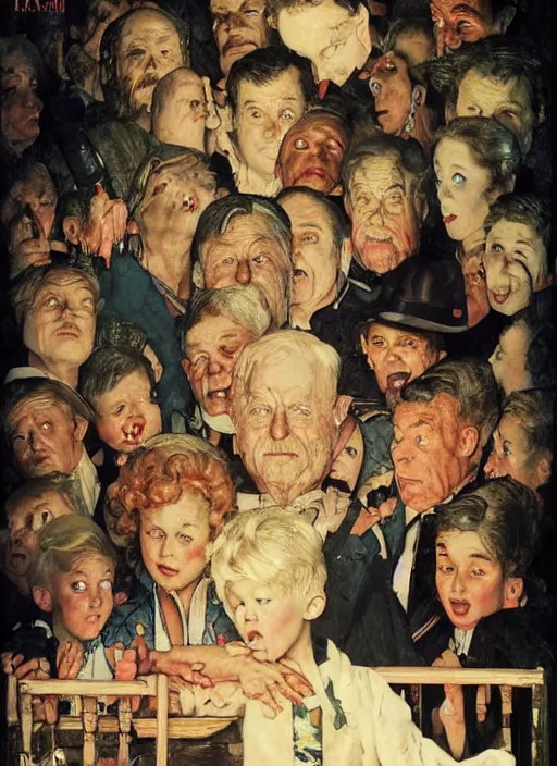 Image similar to poster for a drama film animation called the death of the children, 8 k, hd, art by norman rockwell