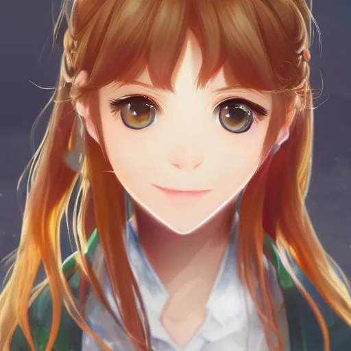 Image similar to full headshot portrait of Monika from Doki Doki Literature Club, drawn by WLOP, by Avetetsuya Studios, anime manga panel, trending on artstation