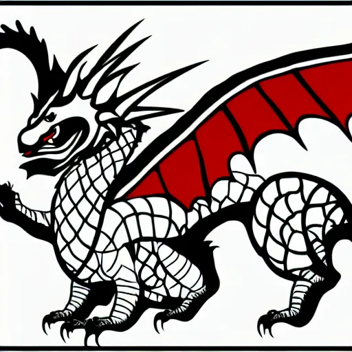 Image similar to vector art of welsh dragon and panda mixed, intercrossed, chimera, adobe illustrator