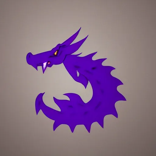 Image similar to very cute purple dragon, 2d minimalism, minimum of color