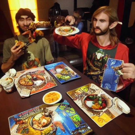 Image similar to [ [ [ [ [ zelda ] ] ] ] ] cdi king of hyrule eating dinner