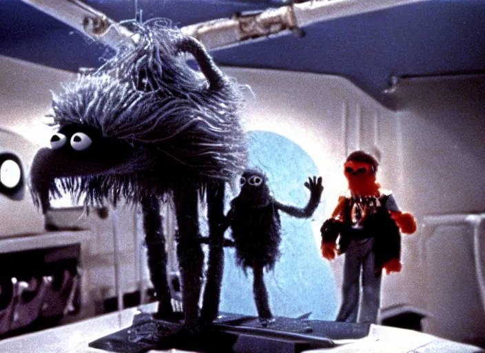 Image similar to scene from the 1 9 8 2 science fiction film muppet john carpenter ’ s the thing