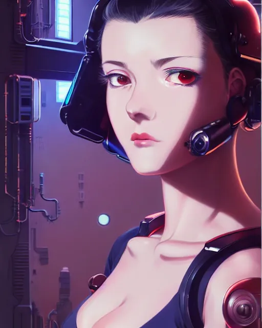 Image similar to portrait Anime 1940s Detective Neon cybernetic cute fine face, pretty face, realistic shaded Perfect face, fine details. Anime. cyberpunk realistic shaded lighting by katsuhiro otomo ghost-in-the-shell, magali villeneuve, artgerm, rutkowski Jeremy Lipkin and Giuseppe Dangelico Pino and Michael Garmash and Rob Rey