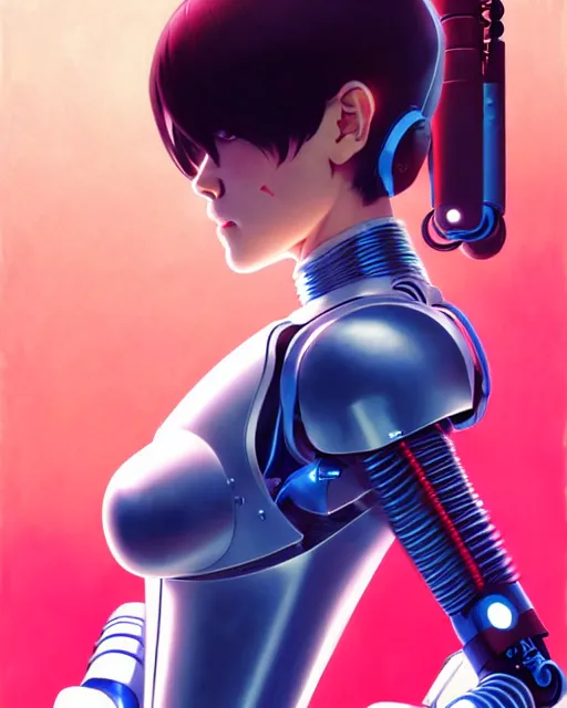 Image similar to girl wearing robotic suit, very anime, fine - face, audrey plaza, realistic shaded perfect face, fine details. anime. realistic shaded lighting poster by ilya kuvshinov katsuhiro otomo ghost - in - the - shell, magali villeneuve, artgerm, jeremy lipkin and michael garmash and rob rey