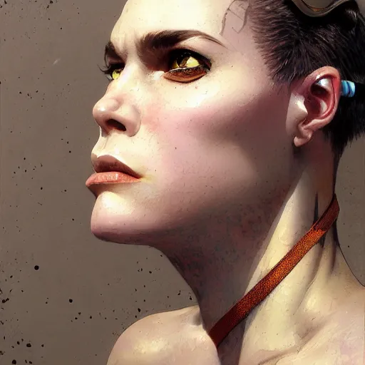 Prompt: brutalist Portrait of Tank Girl, intricate, wild, highly detailed, digital painting, artstation, concept art, smooth, sharp focus, illustration, art by artgerm and greg rutkowski and alphonse mucha and Hajime Sorayama