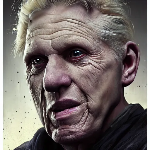 Image similar to hyperrealistic mixed media high resolution painting of Gary Busey Emperor Palpatine, stunning 3d render inspired art by Jamie Salmon and WForrest and Greg Rutkowski, perfect facial symmetry, dim volumetric lighting, 8k octane beautifully detailed render, full body shot, post-processing, extremely hyper-detailed, intricate, epic composition, highly detailed attributes, highly detailed atmosphere, cinematic lighting, masterpiece, trending on artstation, very very detailed, masterpiece, stunning, flawless completion, lifelike texture, perfection,