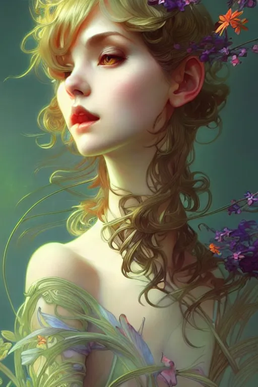 Image similar to beautiful pixie, highly detailed, digital painting, artstation, sharp focus, illustration, art by tan zi and ayanamikodon and alphonse mucha and wlop