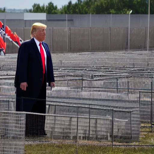 Image similar to donald trump at a concentration camp