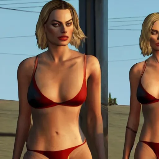 Image similar to Margot Robbie in GTA V.