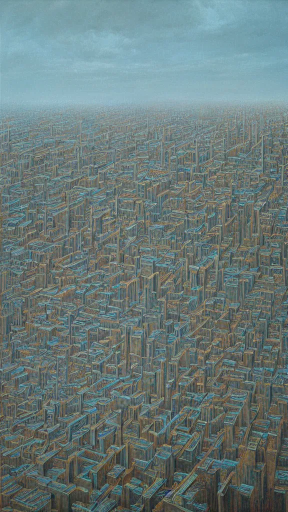 Prompt: Beautiful Painting of London by Zdzisław Beksiński