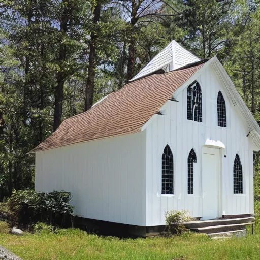 Prompt: 1 9 8 0's exterior wooden church siding