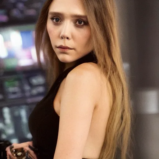 Image similar to cyberpunk elizabeth olsen