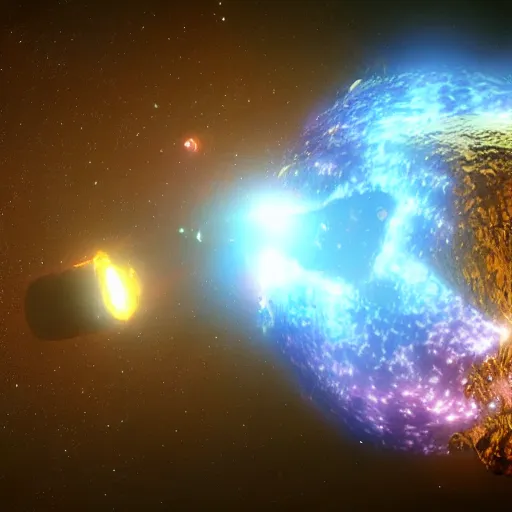 Image similar to a wolf - rayet star as concept art from elite dangerous. intricate, ray - traced, volumetric lighting