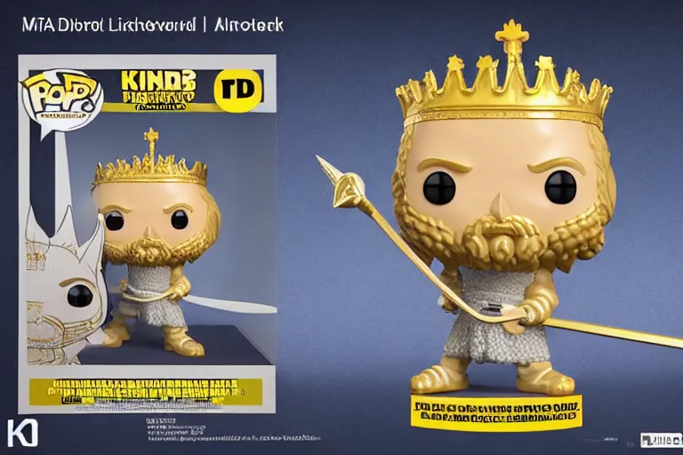 Prompt: an ultra detailed 3 d render of king richard the lionhearted as a funko pop, epic anime fantasy, 8 k, volumetric lighting, smooth, highly detailed, digital illustration, octane render, art by kentaro miura and akira toriyama and albert bierstadt and greg rutkowsi, artstation