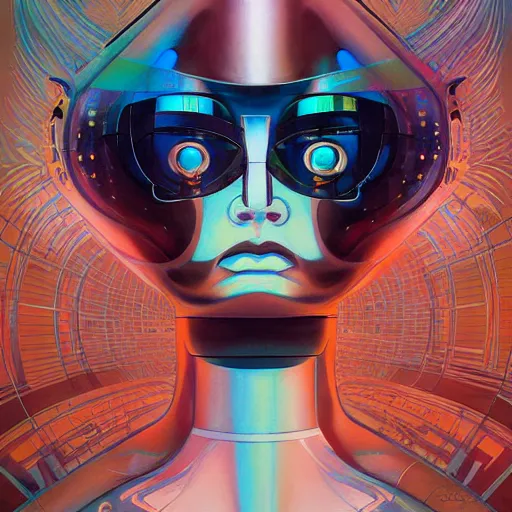 Image similar to scifi futurism automaton minimalism chrome by peter mohrbacher art Hajime Sorayama airbrush hyperrealism model abstract shatter fragments cubism futurism pastel blue soft flat minimal minimalism portrait face jackson pollock ukiyo-e lithograph mark ruthko swirl escape noise shimmer glow paint