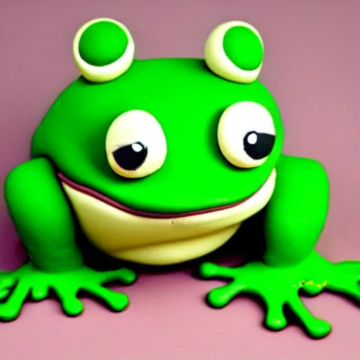 Image similar to beatiful cute clay cartoony frog