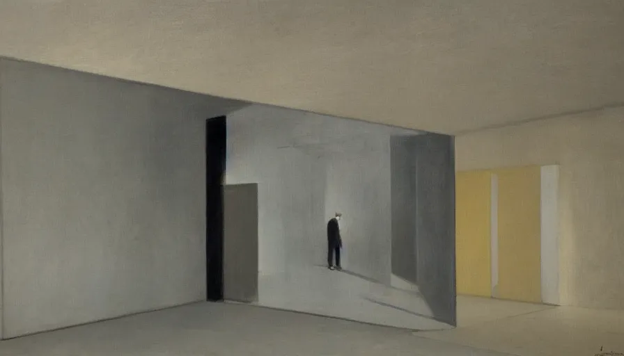 Image similar to painting by borremans, barcelona pavilion, detailed, stunning