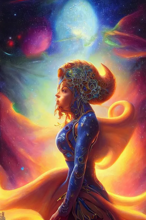 Image similar to beautiful oil painting with high detail of a wise Space ent made of stars and plasma; art direction by James Cameron ;by artgerm; wayne reynolds art station; cinematic quality character render; low angle; ultra high quality model; production quality cinema model;