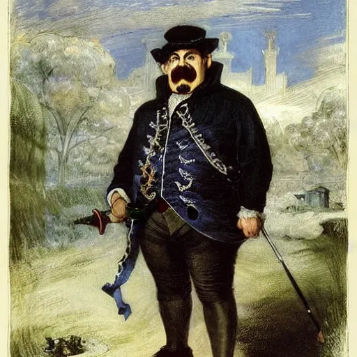 Prompt: wario - the - supermario - villain as an 1 8 th century nobleman, painted by john everett millais