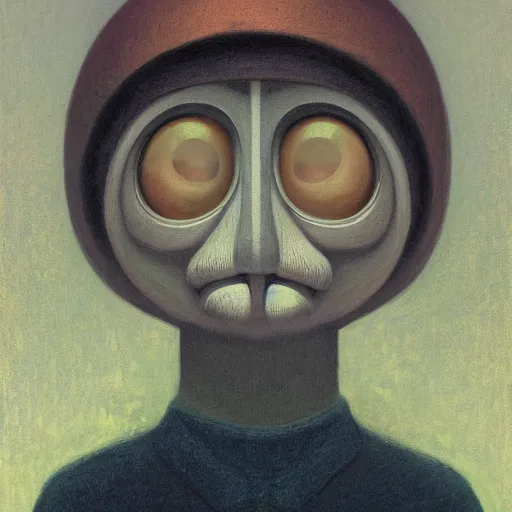 Image similar to a portrait of a character by Shaun Tan