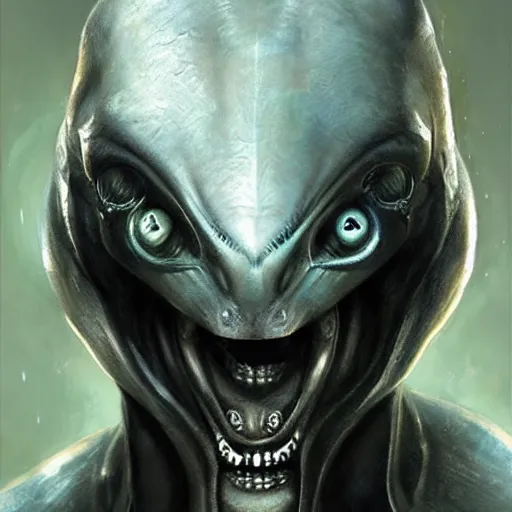 Image similar to generic alien being by raymond swanland, highly detailed