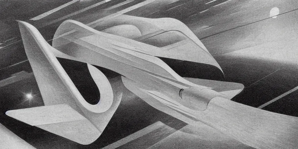 Image similar to hypersonic travel through medium, by tullio crali