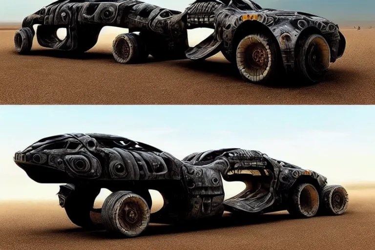 Prompt: a mad max style vehicle designed by igor morski